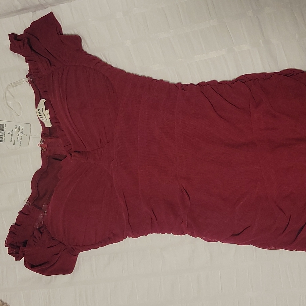 MBoutique Red Ruch Dress - Picture 3 of 3